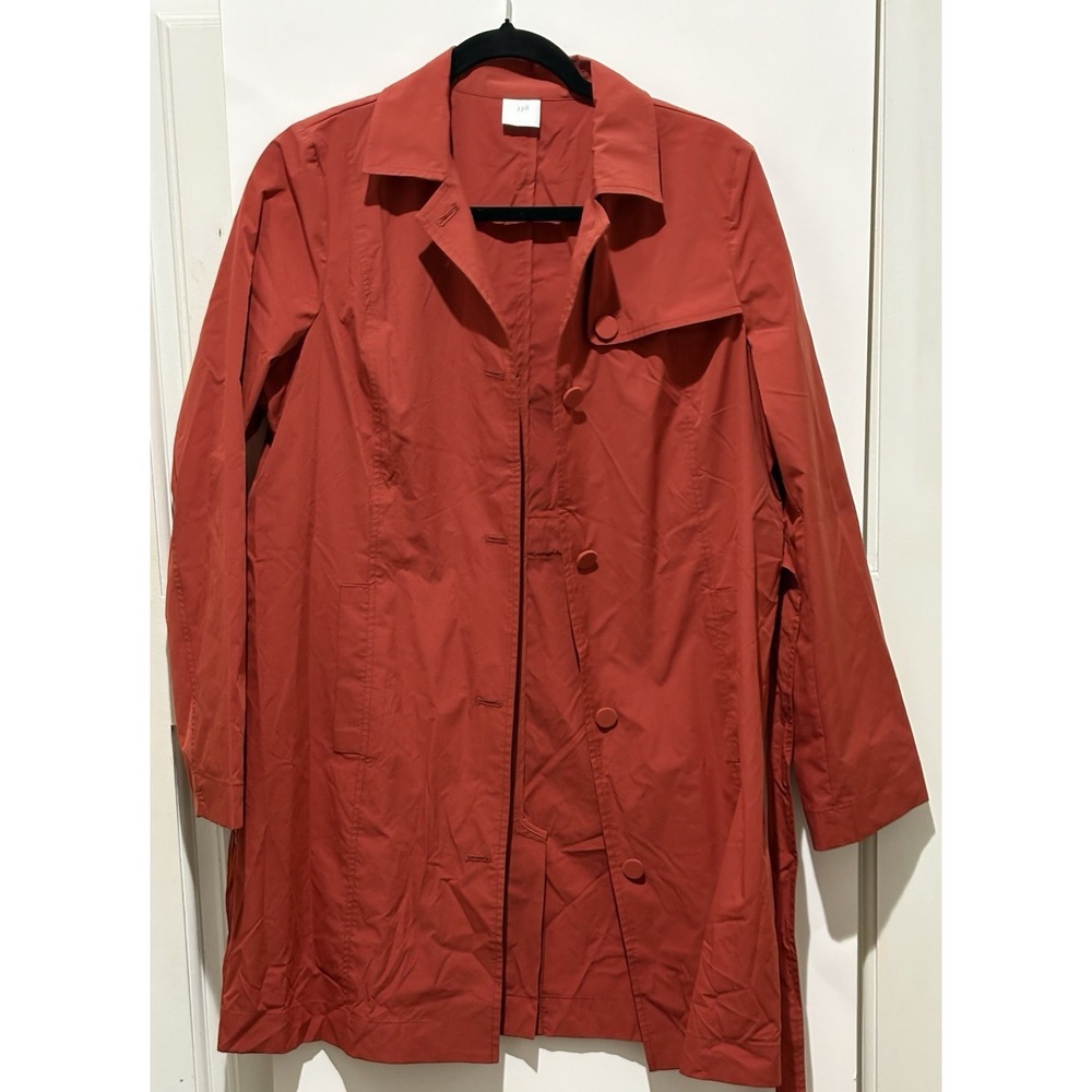 J. Jill Women's Rust Red Belted Trench Coat Jacket – Size M